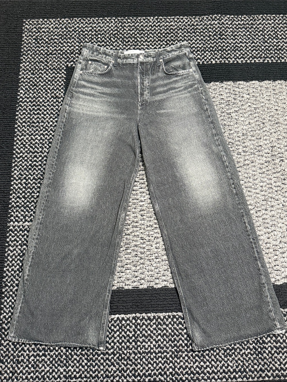 Rag & Bone Miramar Sofie Wide Leg Sweatpant Jeans Women’s 31 Washed Black Casual